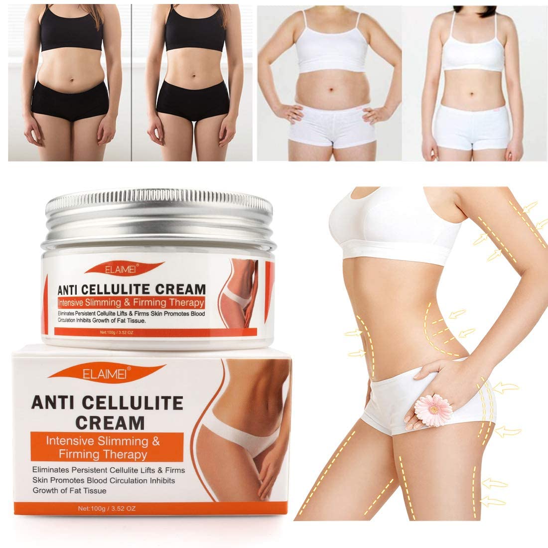 ELAIMEI Hot Gel Cream, Fat Burning Sweat Cream, Weight Loss Workout Enhancer Gel for Belly, Slimming Cream for Tummy, Anti Cellulite Cream for Body for Women and Men, Deep Tissue Massage & Muscle